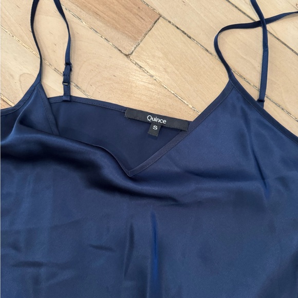 Quince - Set of 2 Silk Slip Dresses - Navy & Cream - Picture 3 of 7